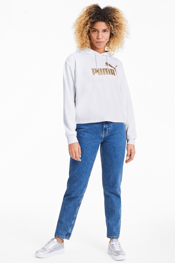 Essentials Women s Metallic Hoodie PUMA